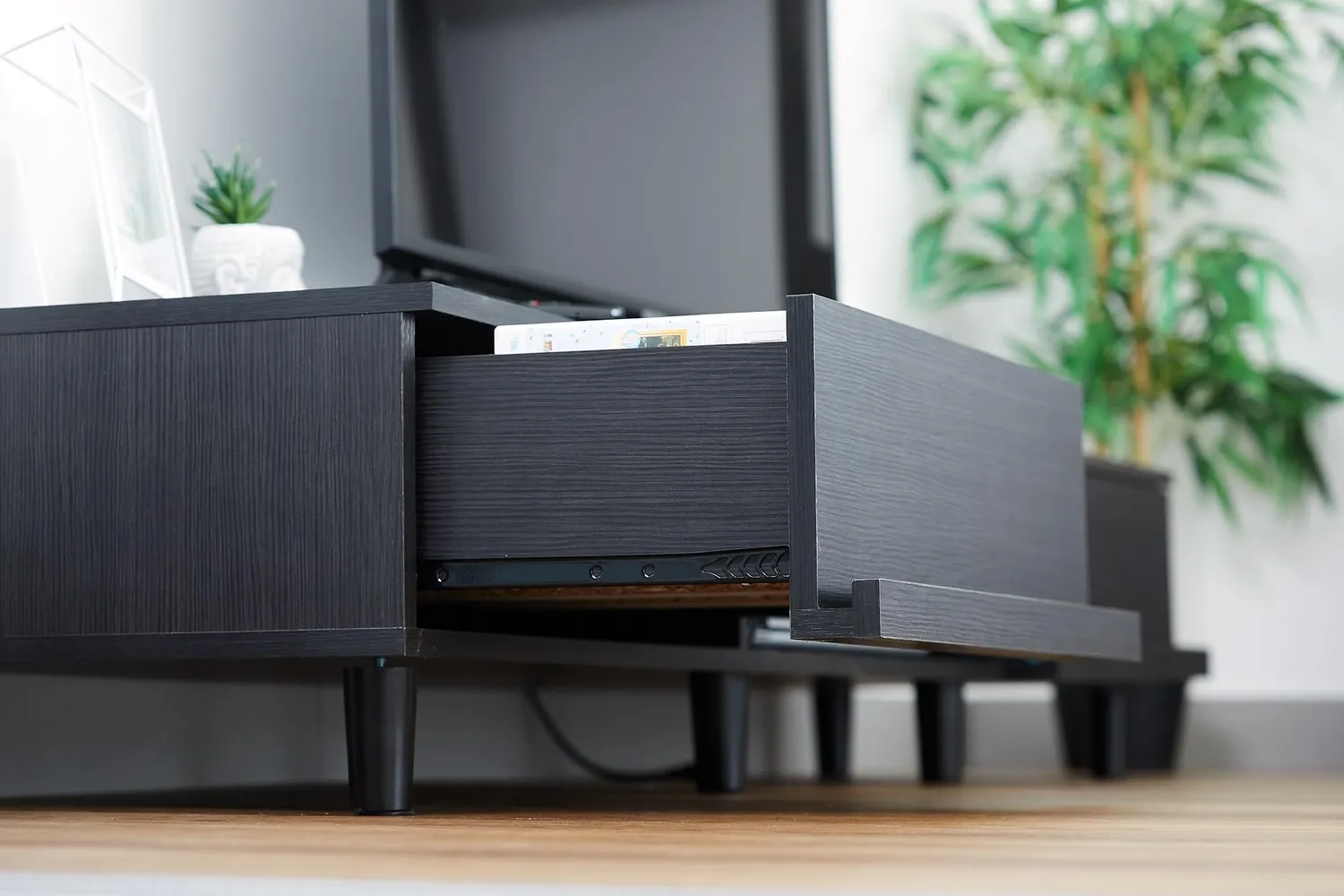 Iris Ohyama BAB-180A TV Lowboard 180 cm schwarze Eiche