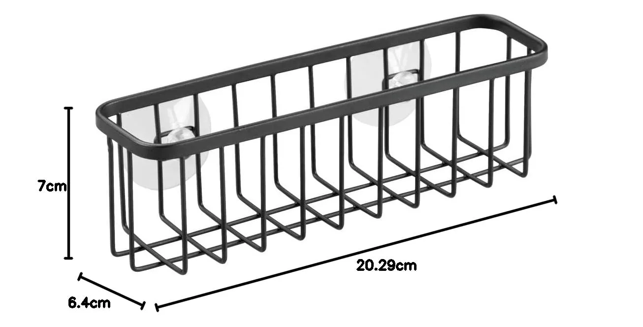 mDesign Schwammhalter Saugnäpfe Metall Schwarz matt