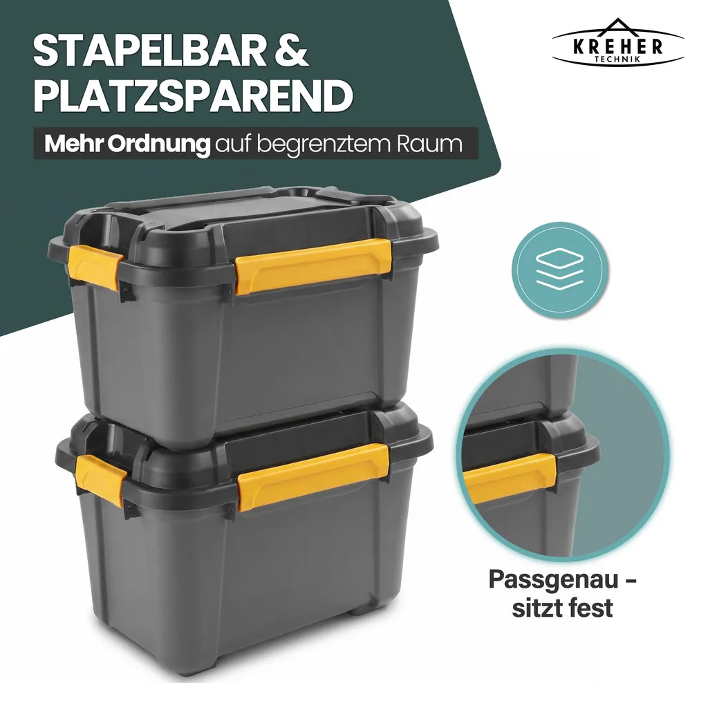 Kreher Bunker Aufbewahrungsbox 18L IP67 mit Deckel schwarz