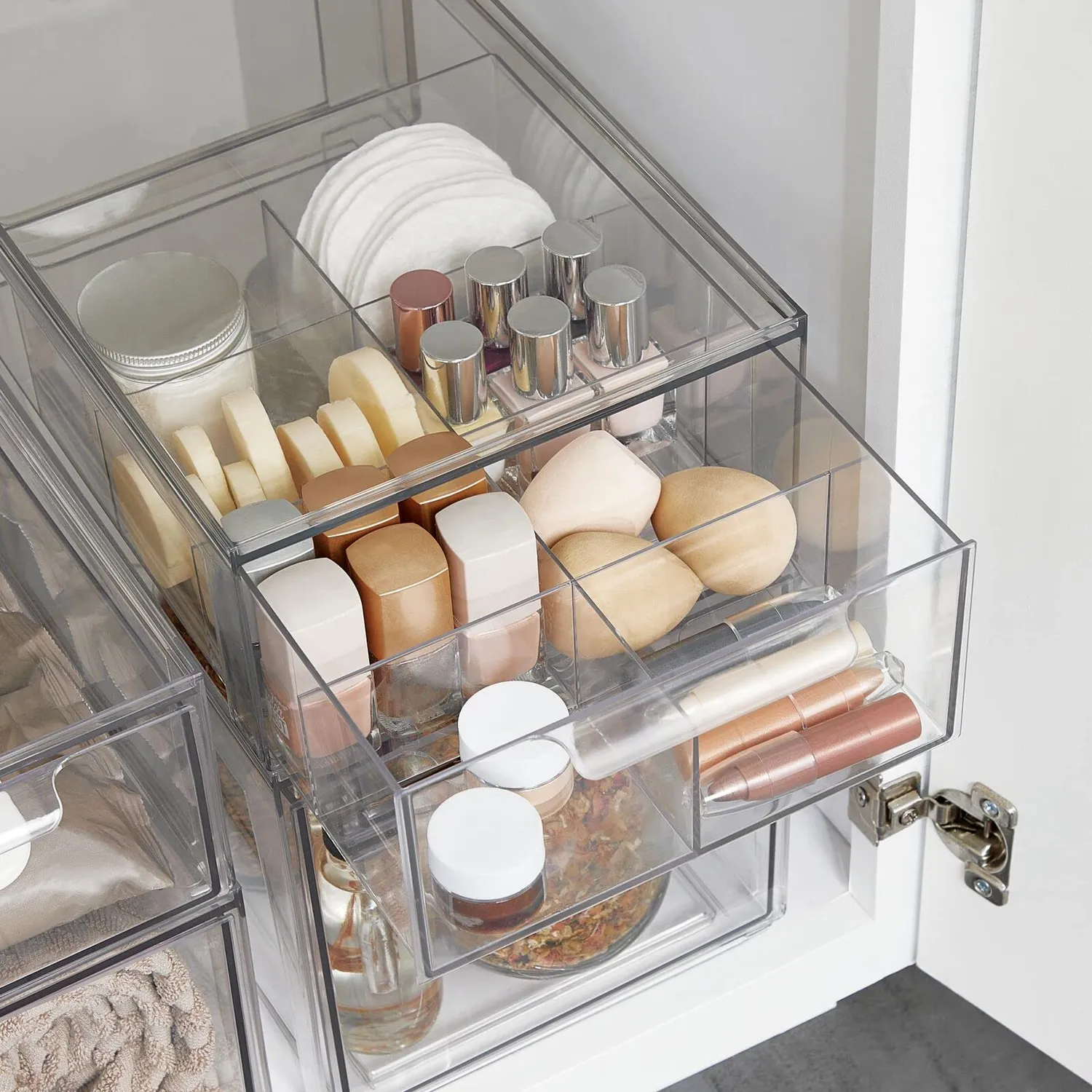 mDesign Schubladenbox Kunststoff Küchenbox 2er-Set transparent