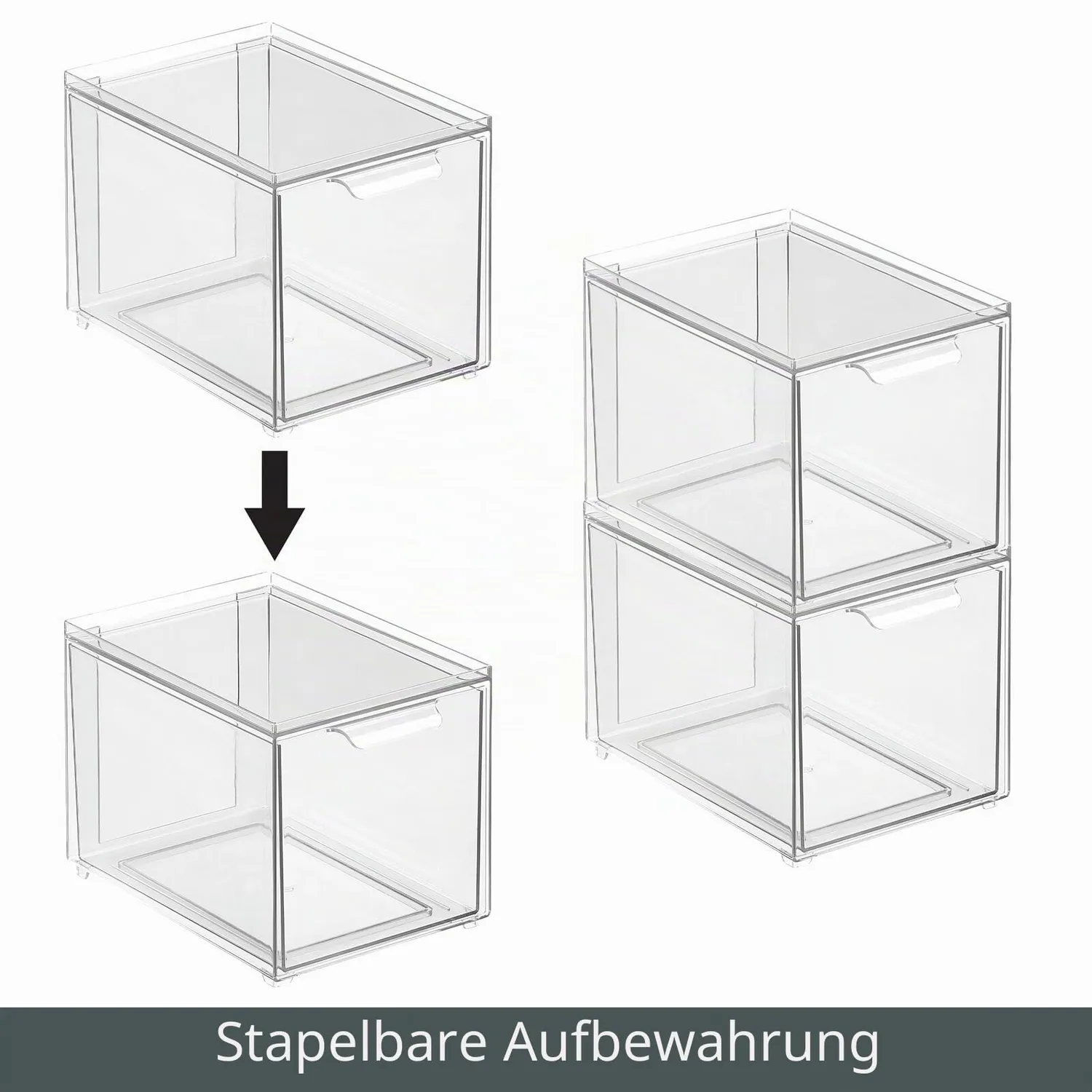 mDesign Kosmetikorganizer Schubladenbox 2er-Set transparent