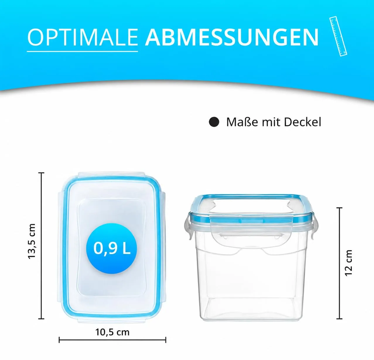 astor24 Premium Frischhaltedosen 0,9 L 4er Set luftdicht
