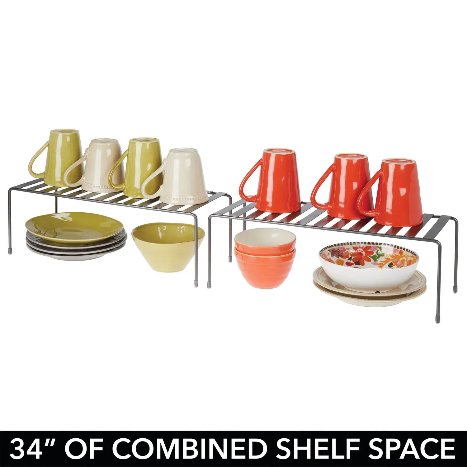 mDesign Küchenregal 2er-Set Metall dunkelgrau extra groß