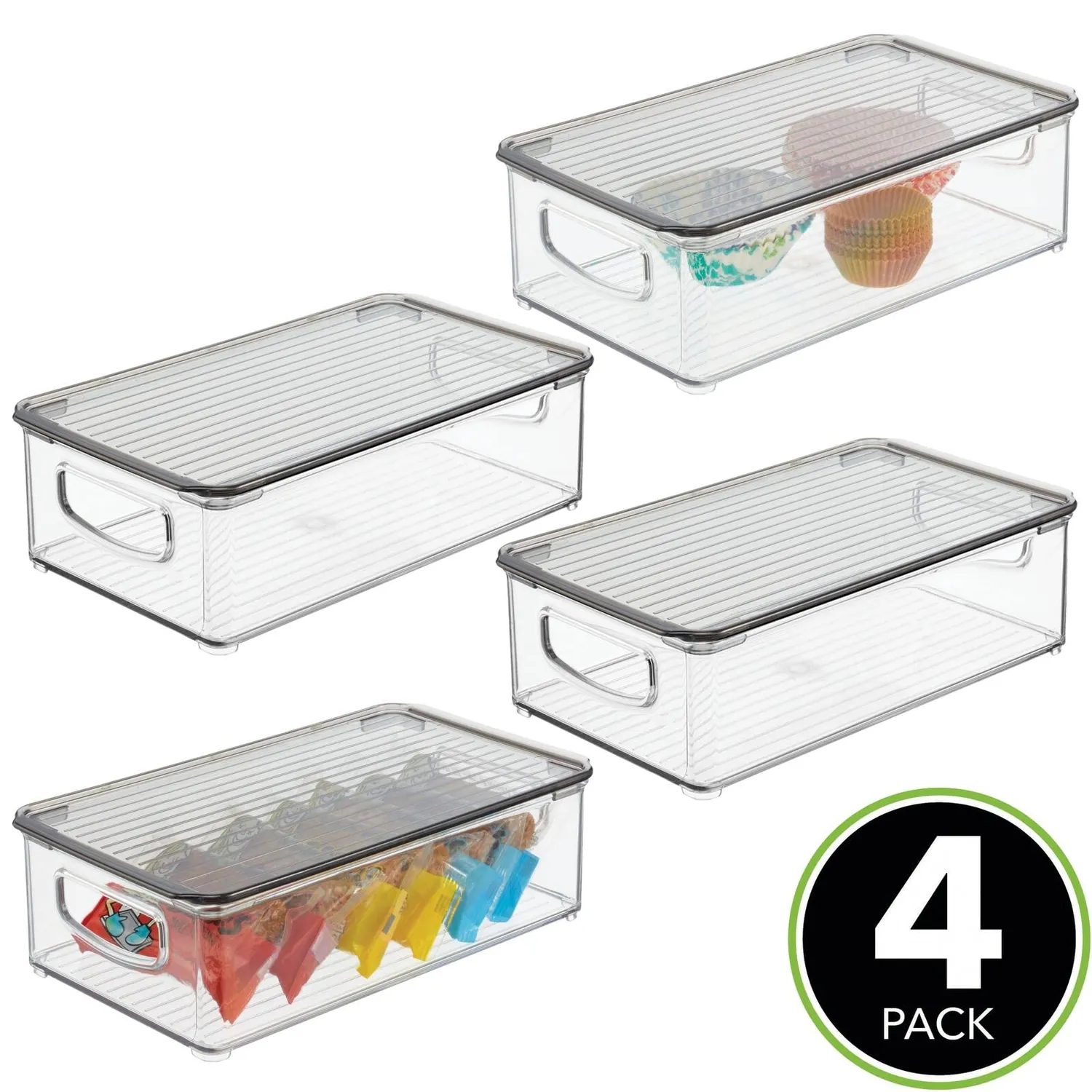 M Design Kühlschrankbox Deckel Transparent 4er-Set