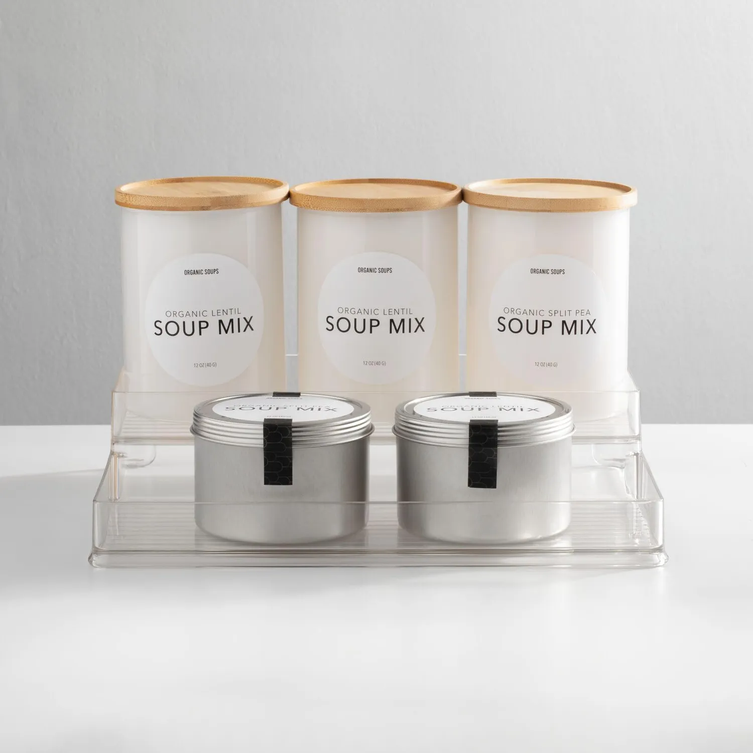 mDesign Gewürzregal 2er-Set transparent 2-stufig Küche