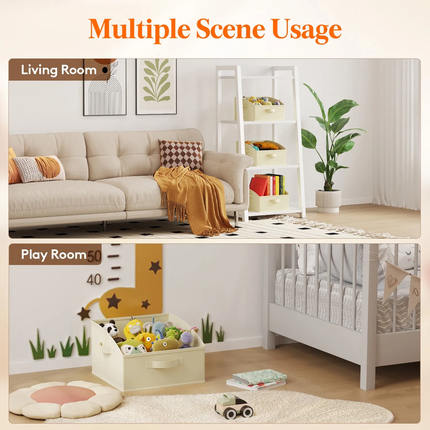Lifewit Trapez Aufbewahrungskorb 33x33x20 cm Beige