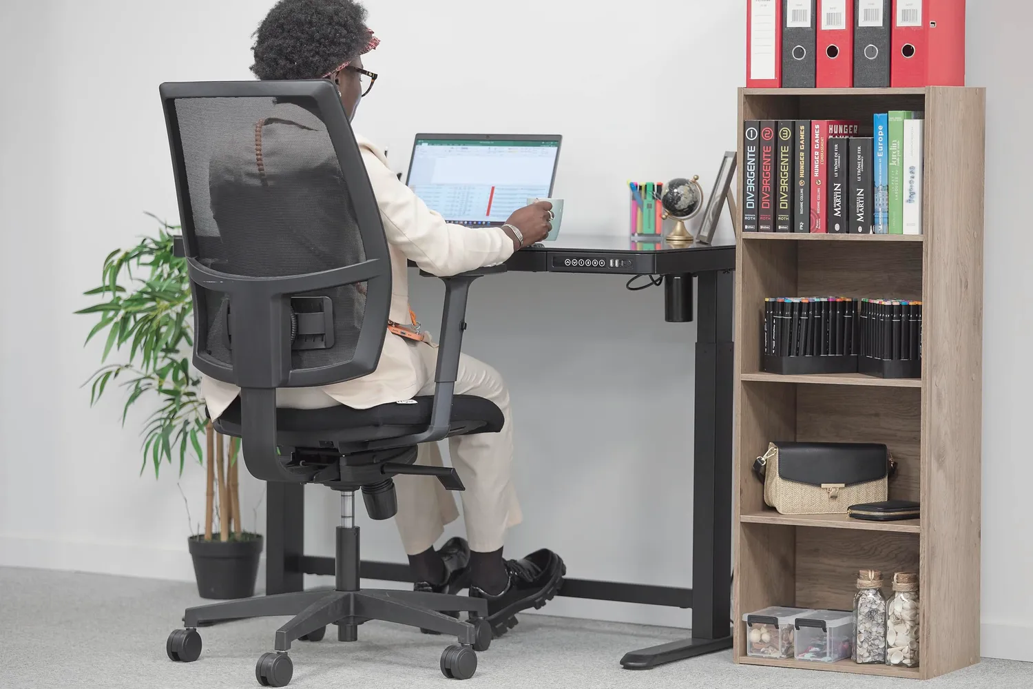 Iris Ohyama CX-4 Bücherregal Esche braun 4 Fächer offen