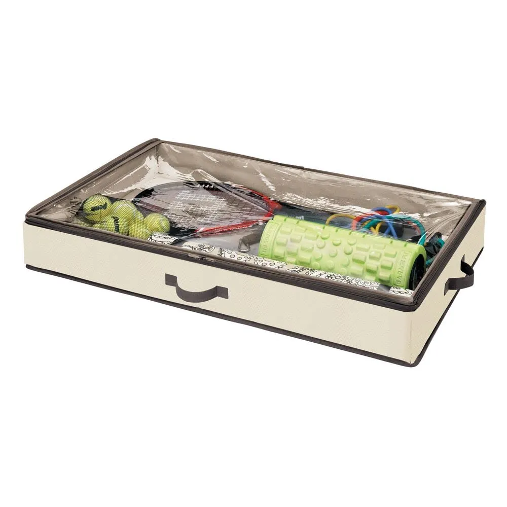 mDesign Unterbettkommode Unterbettbox creme espresso mit Deckel