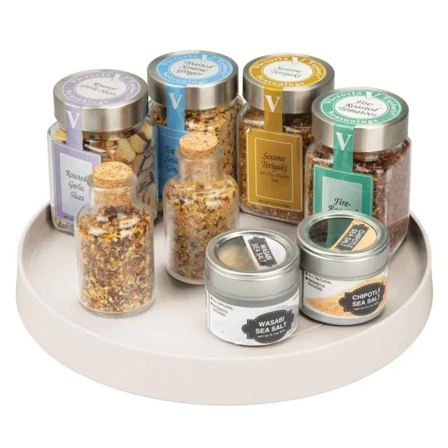 mDesign Gewürzregal drehbar rund creme BPA-frei