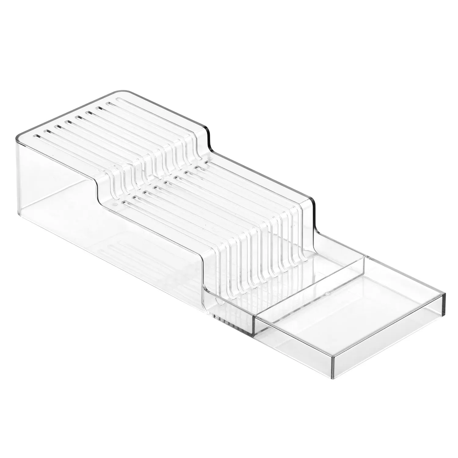 mDesign Messerblock 2-stöckig Transparent für Schublade 18