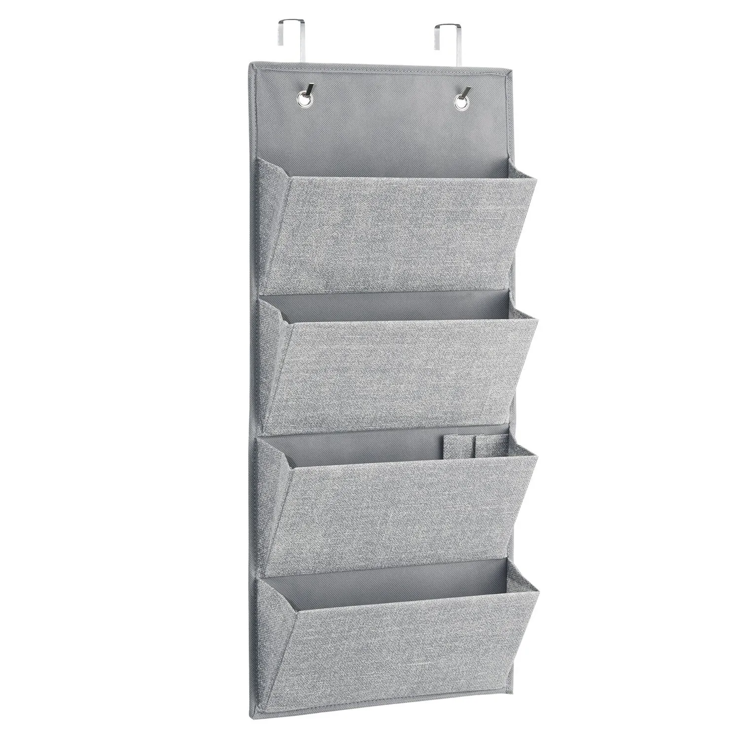 mDesign Schrank-Organizer Stoff 4 Taschen grau hängend
