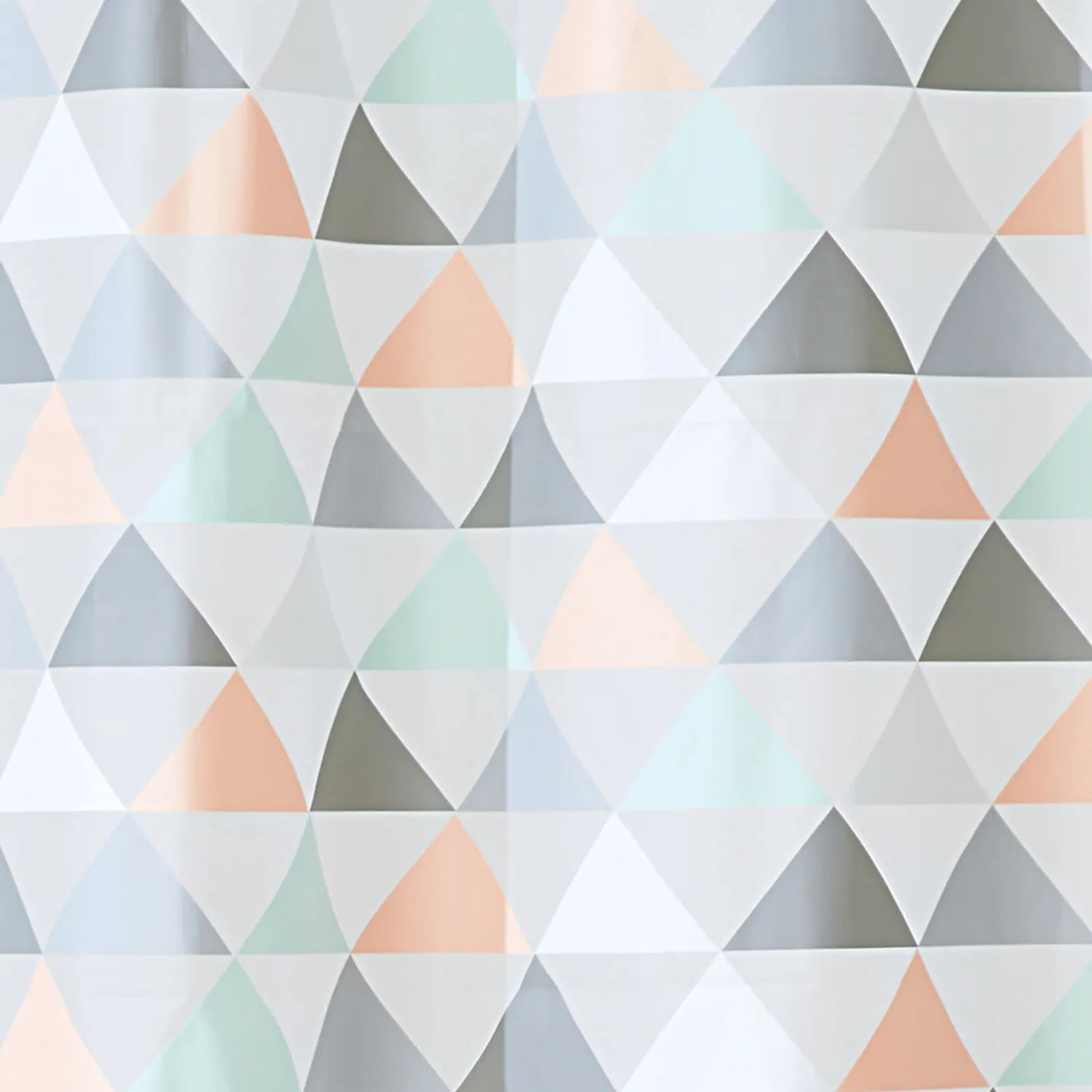 mDesign Duschvorhang Dreiecksmuster koralle mint 183x183 cm