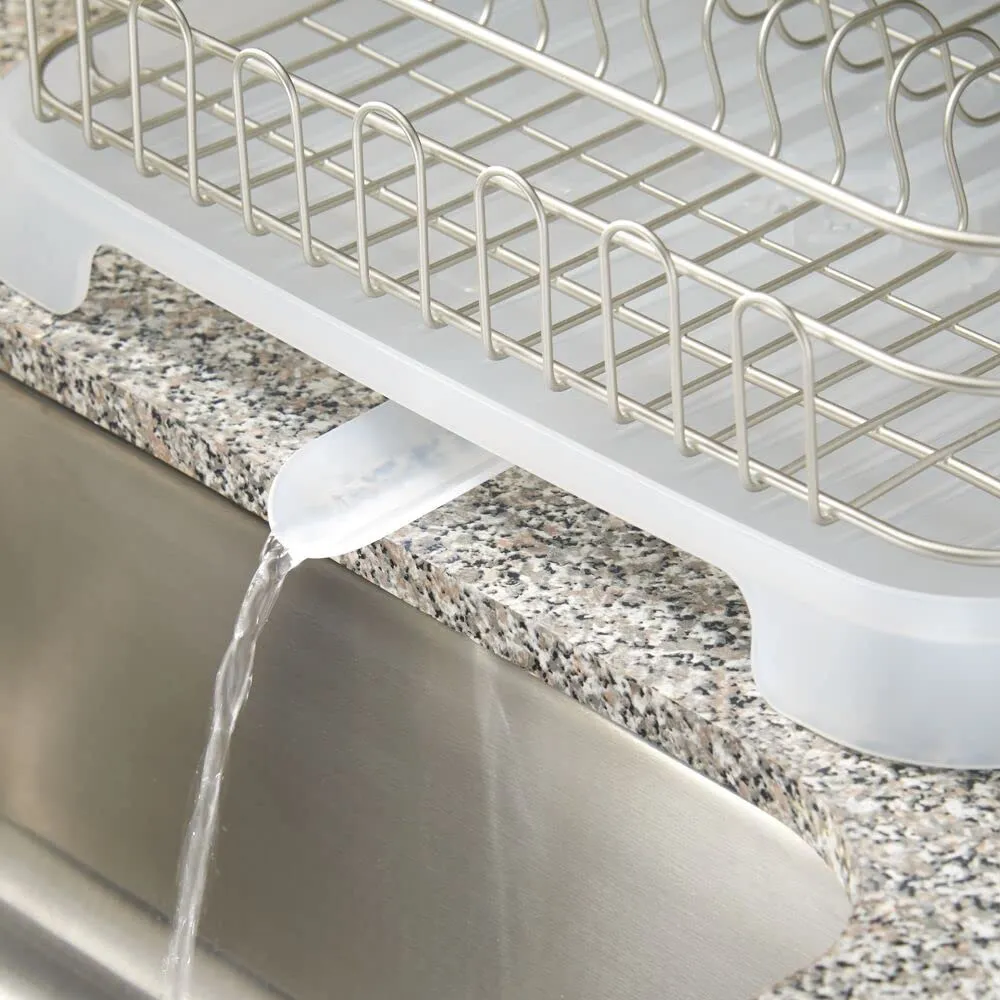 mDesign 3513MDKEU Abtropfkorb mit Besteckkorb satiniert