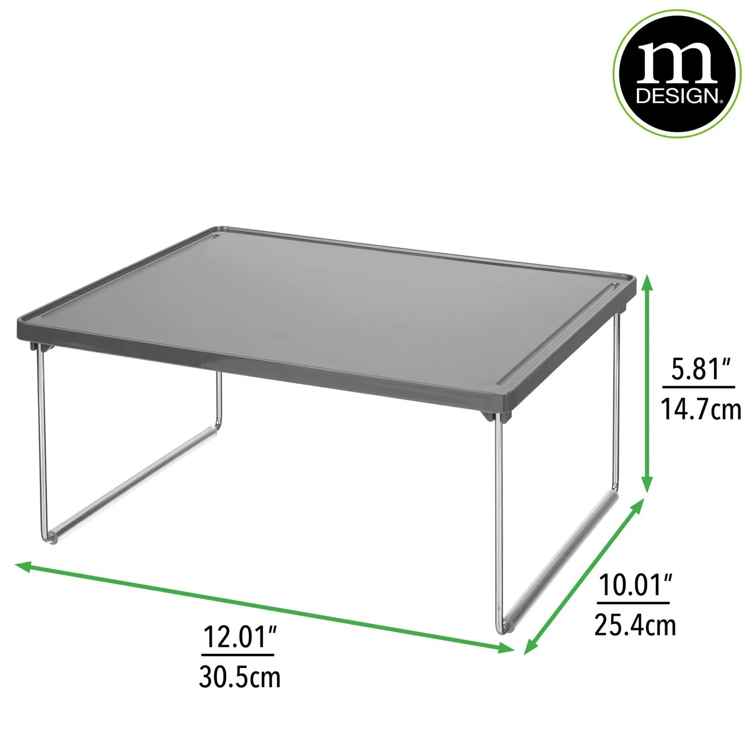mDesign 02513MDKEU Tellerregal stapelbar dunkelgrau 1 Stück