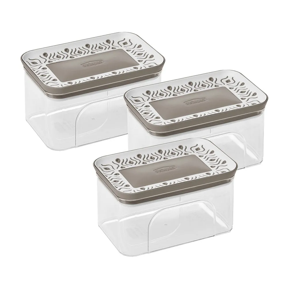 Kreher Tosca Vorratsdosen 3er Set S 0,7L Taupe luftdicht