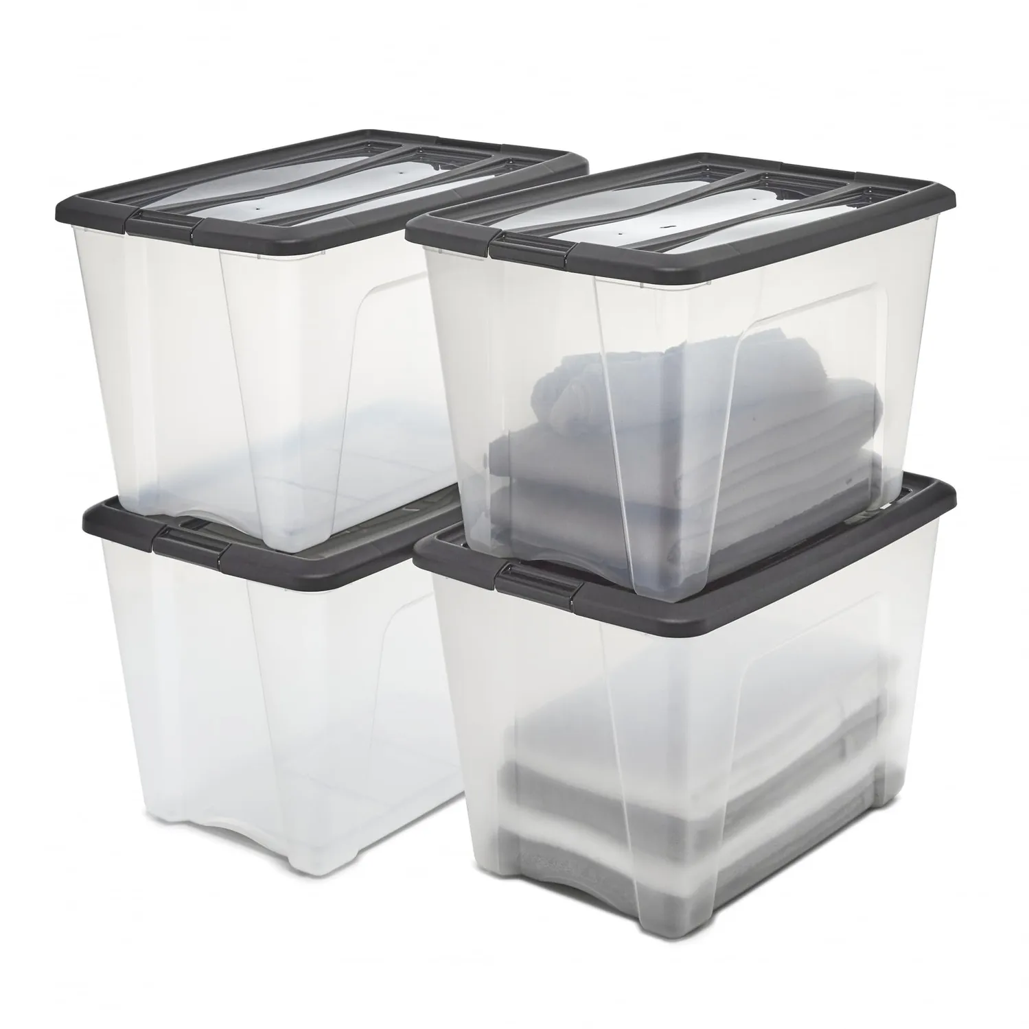 Iris Ohyama NTB-45 Aufbewahrungsbox schwarz 45L 6er-Set