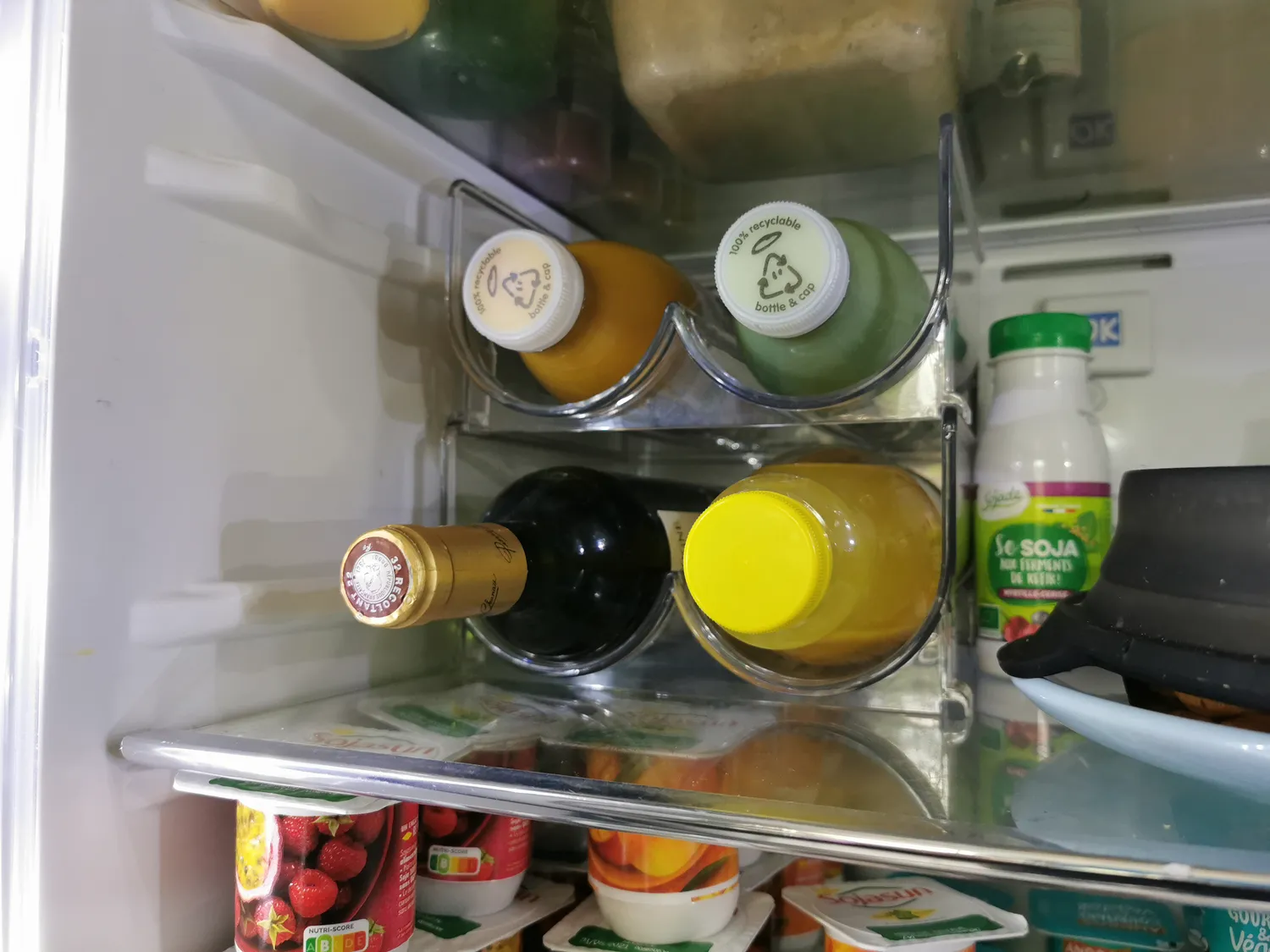 mDesign Flaschenhalter Kühlschrank durchsichtig stapelbar