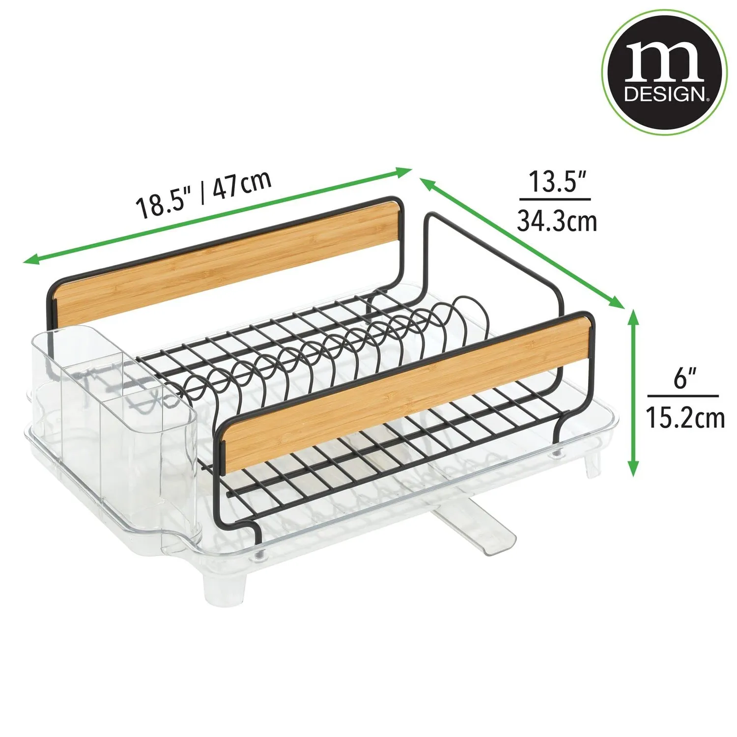 mDesign Abtropfgestell Geschirrabtropfer 47x34 cm Bambus