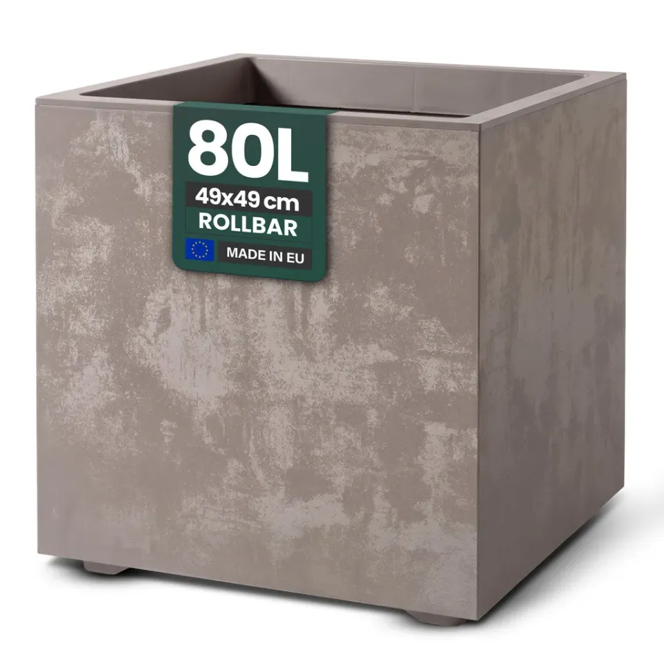 Kreher Millennium Pflanzkübel 80 Liter Sandbraun rollbar
