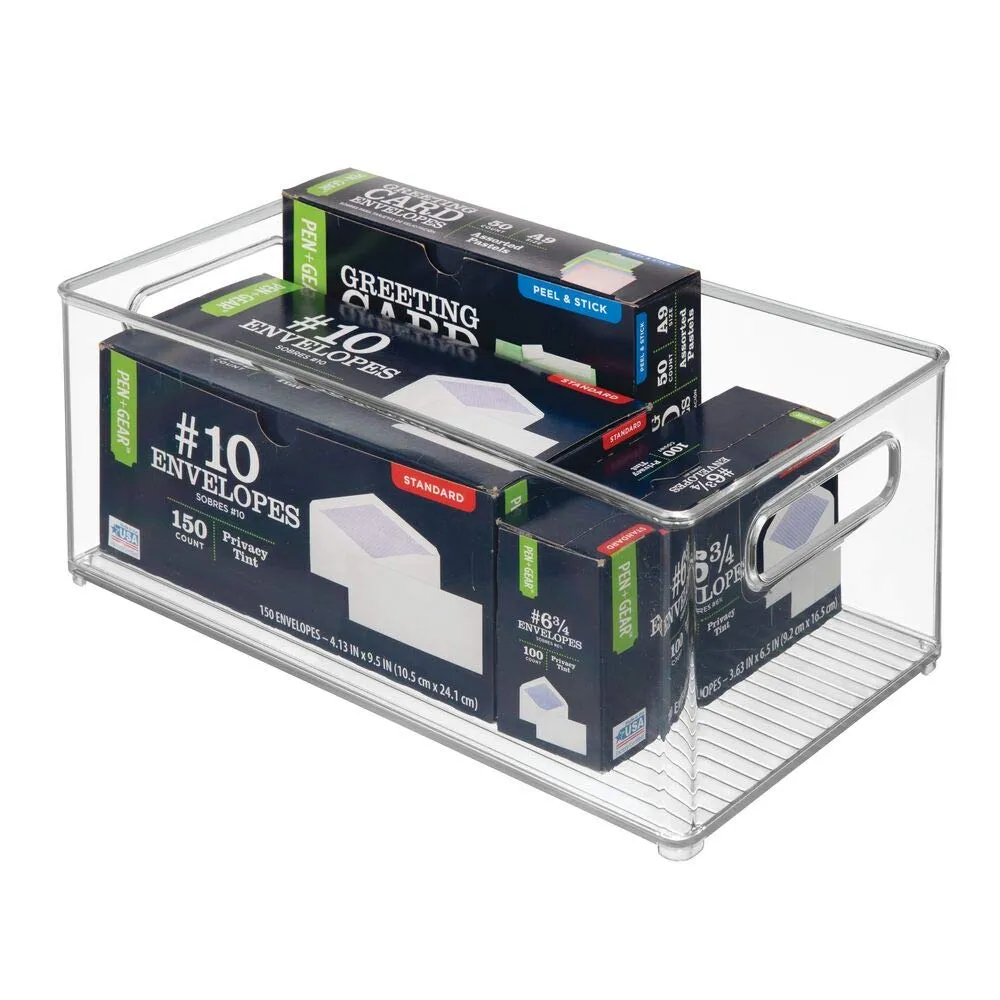 mDesign Büro Organizer Transparent 2er-Set 20,6x37,1cm