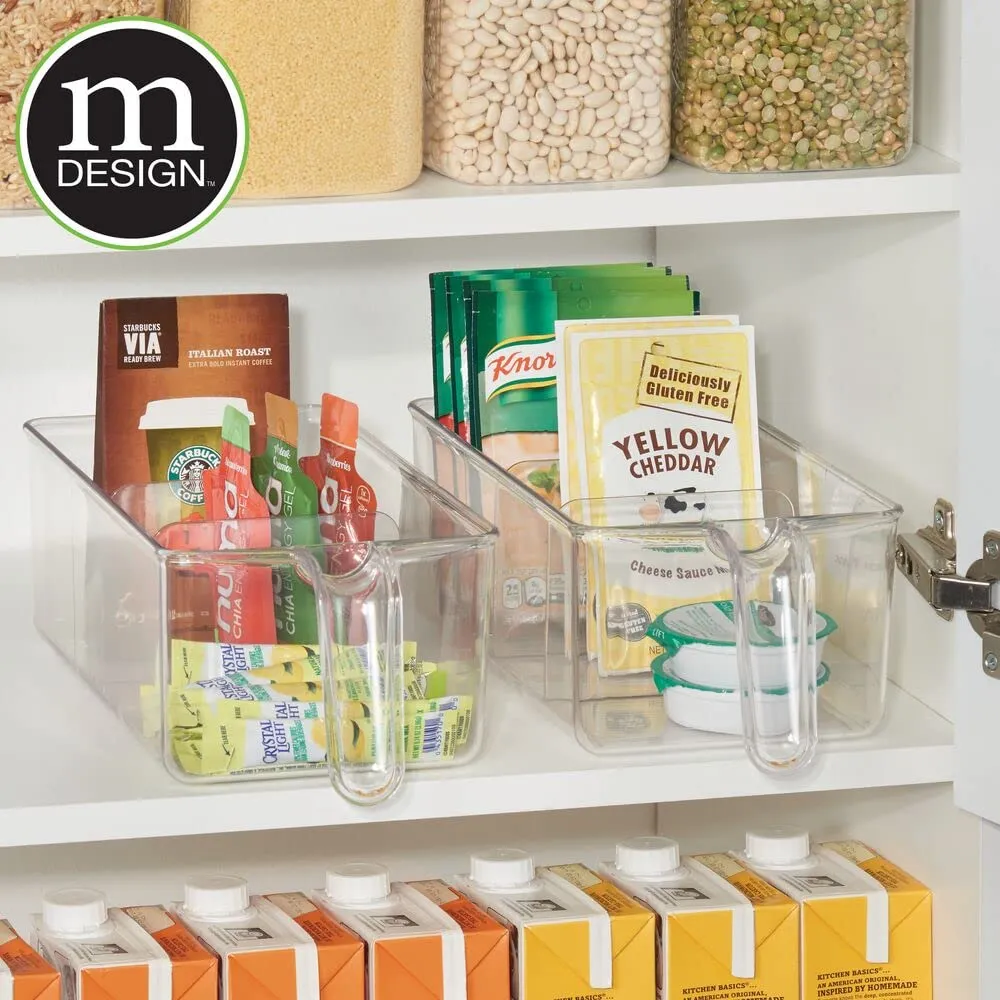 mDesign Kühlschrankbox Kunststoff durchsichtig 2er-Set mit Griff
