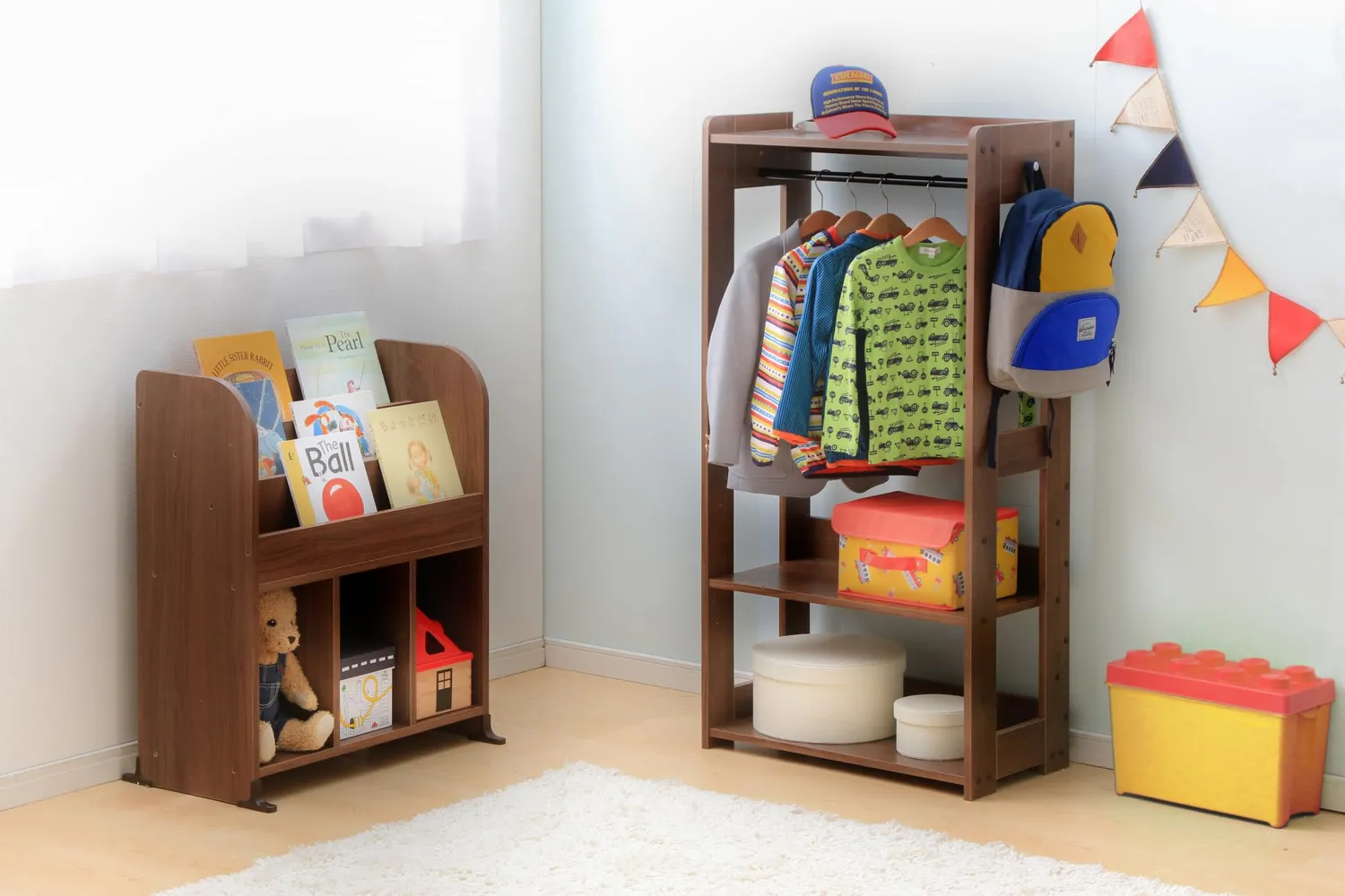 Iris Ohyama KWR-1 Kindergarderobe braun Holz