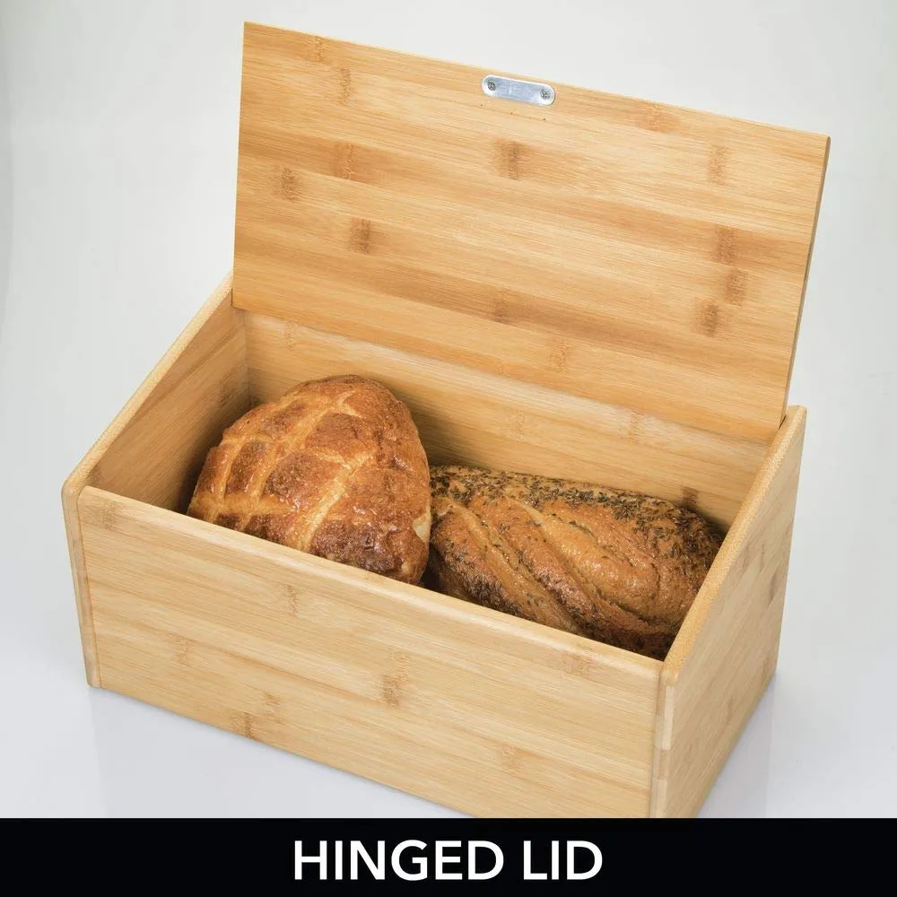 mDesign Brotkasten Bambus natur mit Deckel Brotbox Holz