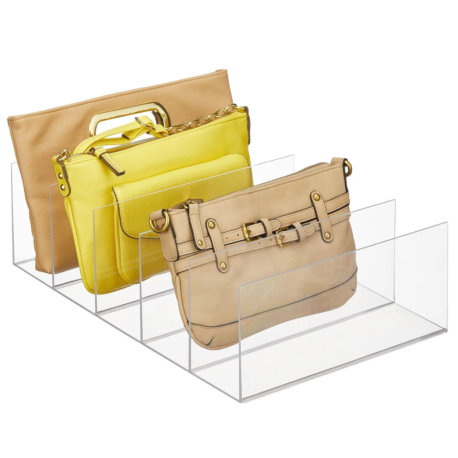 mDesign Taschen Organizer 2er-Set Transparent 5 Fächer Kunststoff