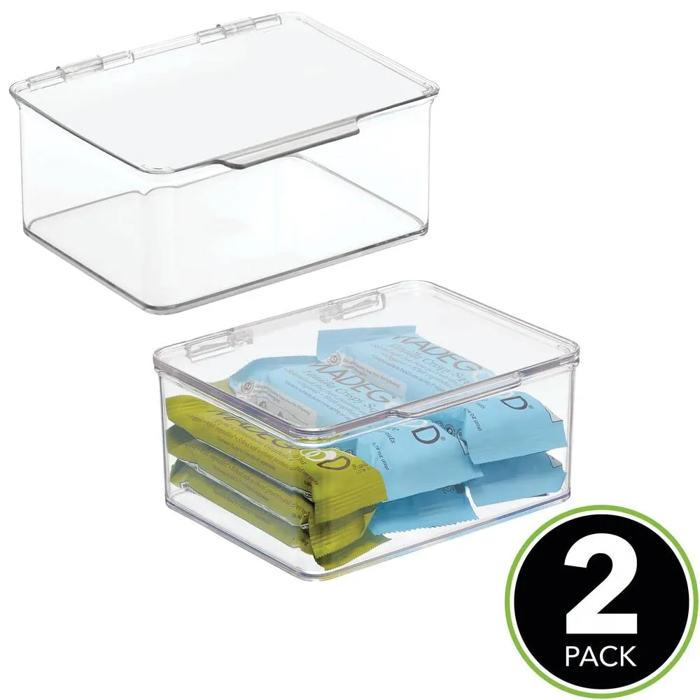 mDesign 2er-Set Küchen Organizer Box transparent Deckel