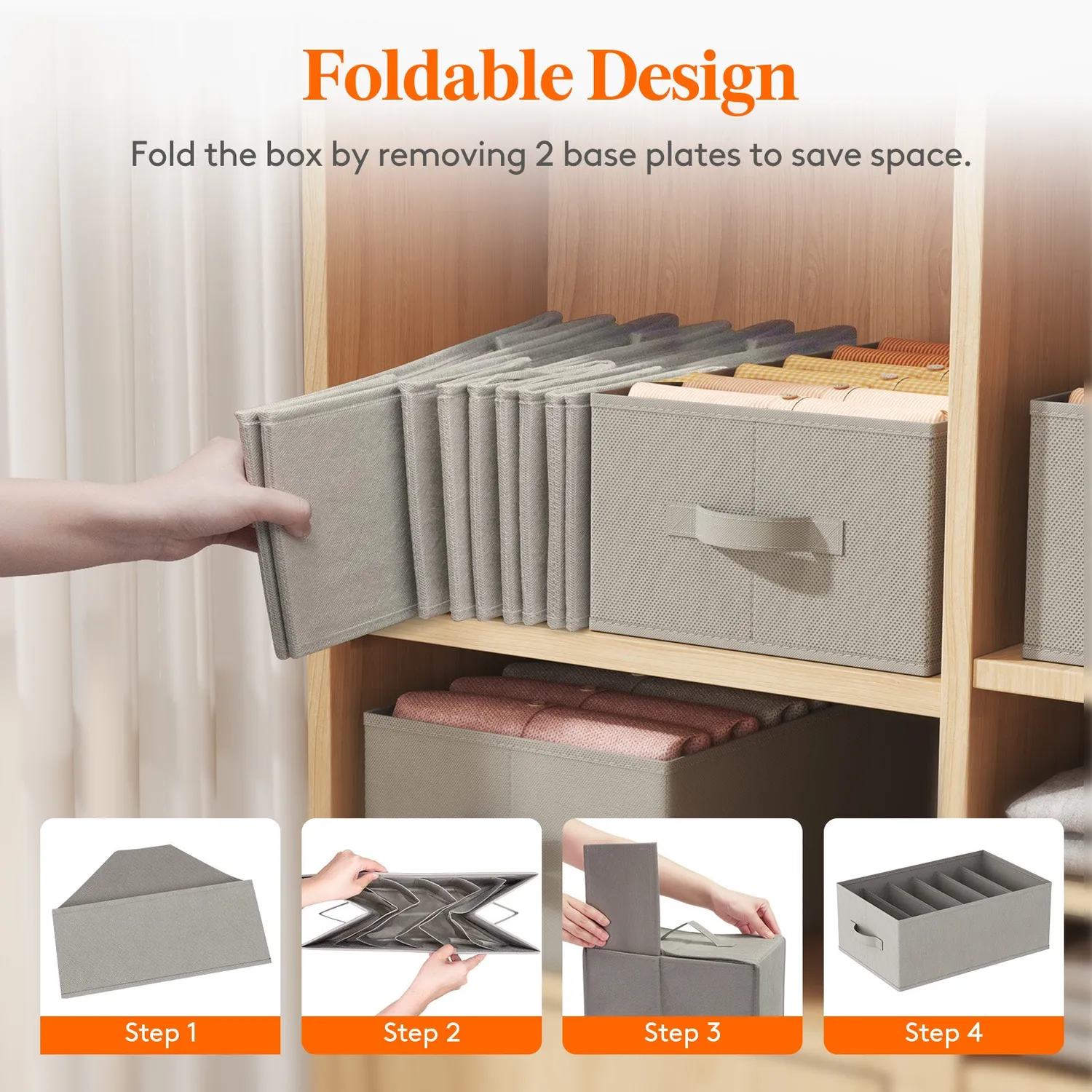 Lifewit Schrank Organizer 6 Fächer Aufbewahrungsbox faltbar