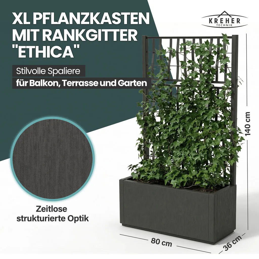 Kreher Ethica Spalier 140 cm Anthrazit mit Pflanzkasten