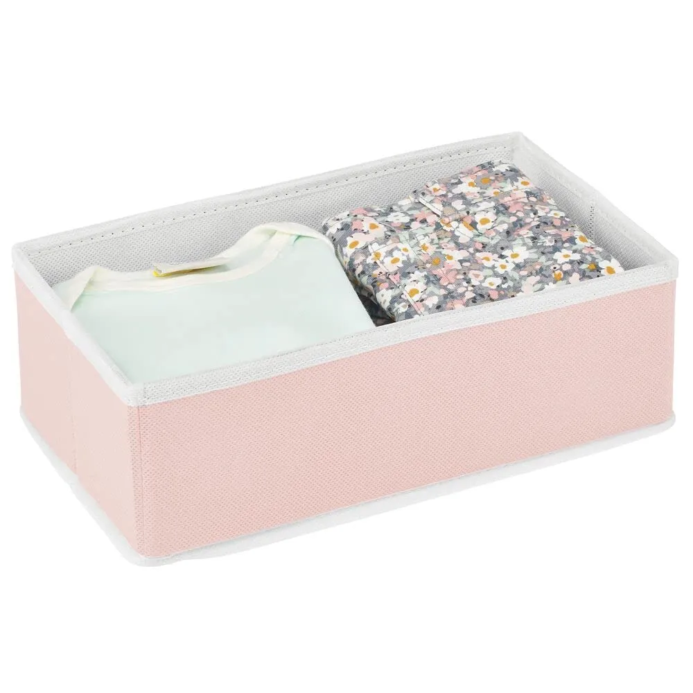 mDesign Organizer Box 6er Set Stoff Kleiderbox rosa weiß Unterwäsche