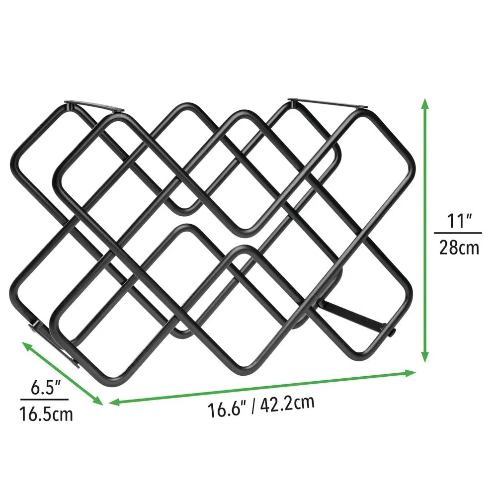 mDesign Weinregal Flaschenregal Metall 2er-Set schwarz für 16 Flaschen