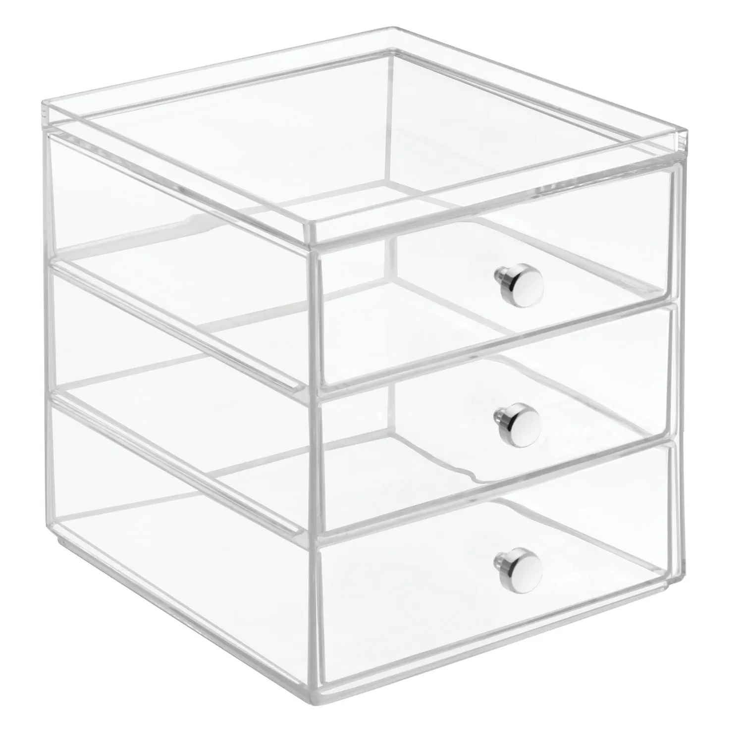 M Design Make-up Organizer Kosmetikbox 3 Schubladen transparent