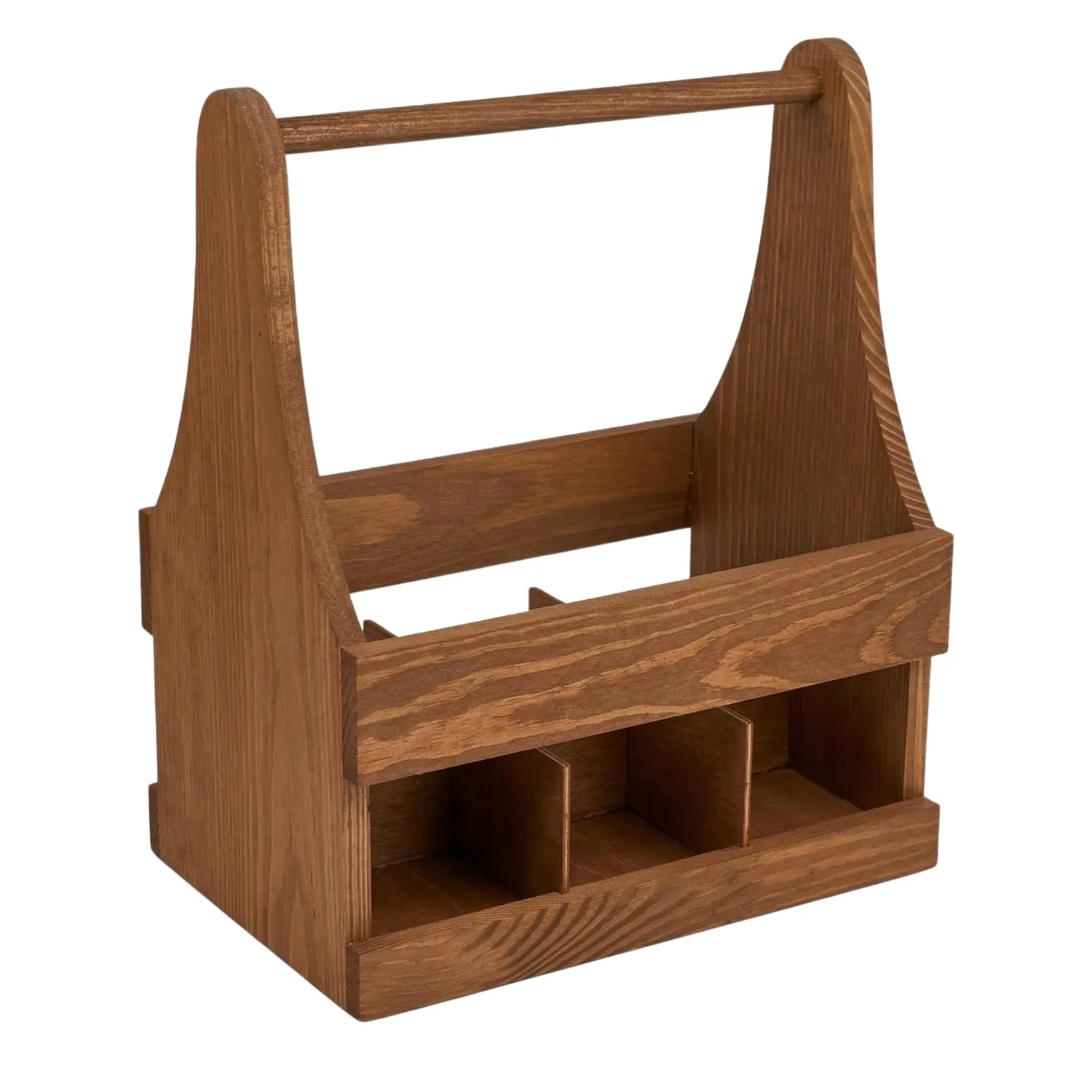 GoodFreshDecor Flaschenträger Holz 6x0,5L 30x20 Natur Weiß
