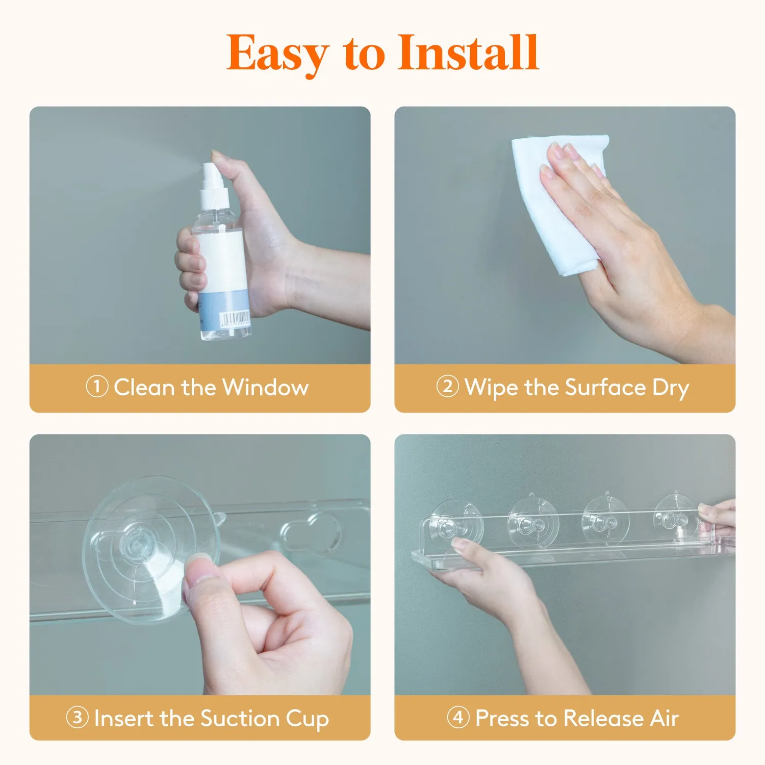 Lifewit Fenster Pflanzenregal Saugnapf Acryl 3er Pack 15 Zoll
