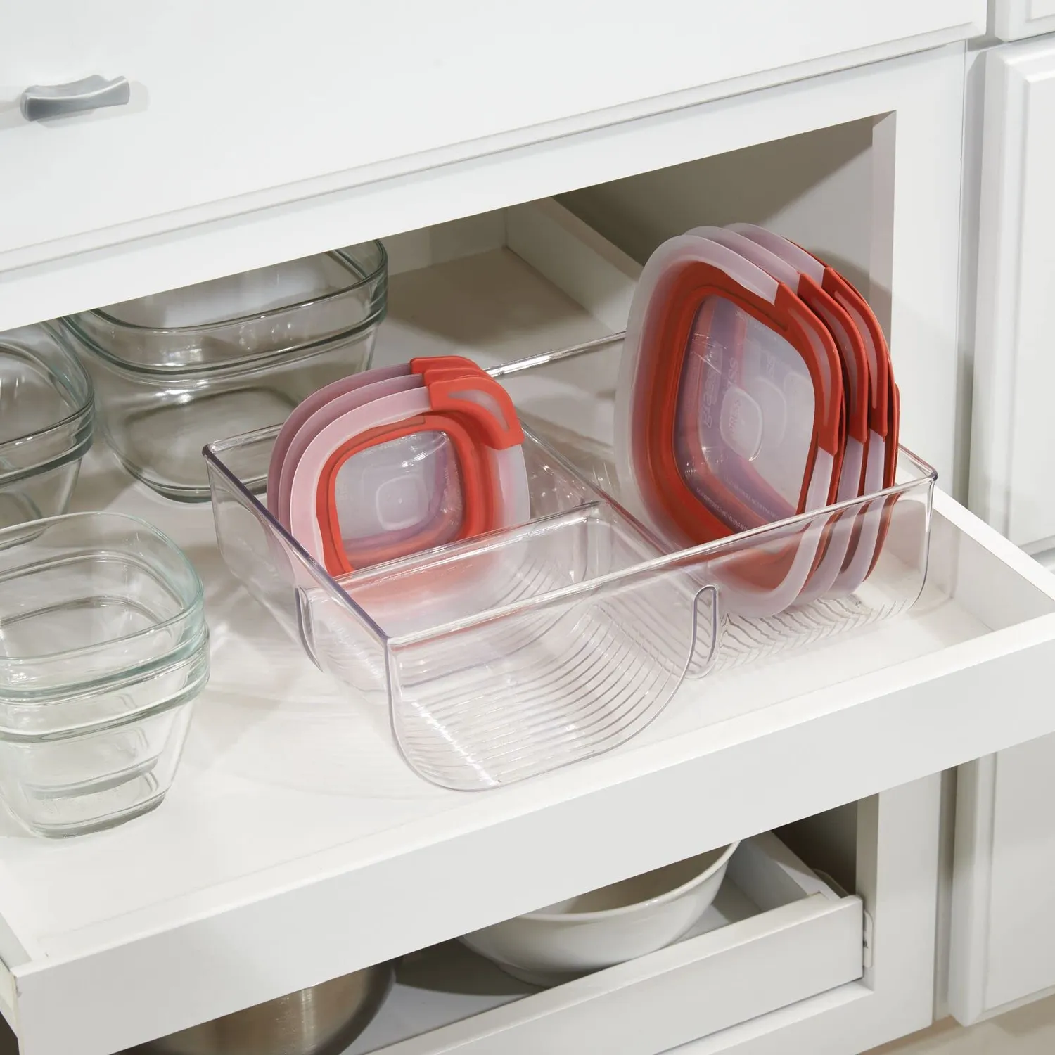 mDesign Deckelhalter 2er-Set durchsichtig Kunststoff stehend