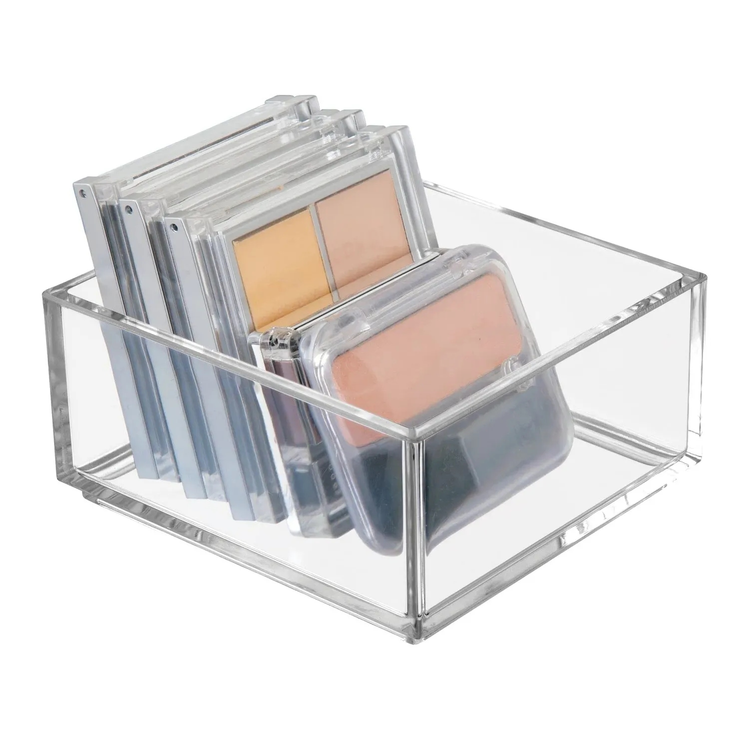 mDesign Kosmetikkorb Badablage 3er-Set durchsichtig 10,2 cm quadratisch