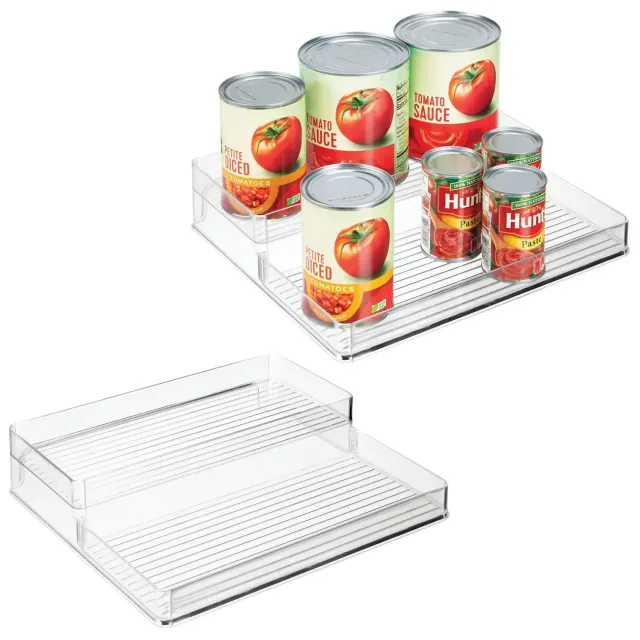 mDesign Gewürzregal 2er-Set transparent 2-stufig Küche