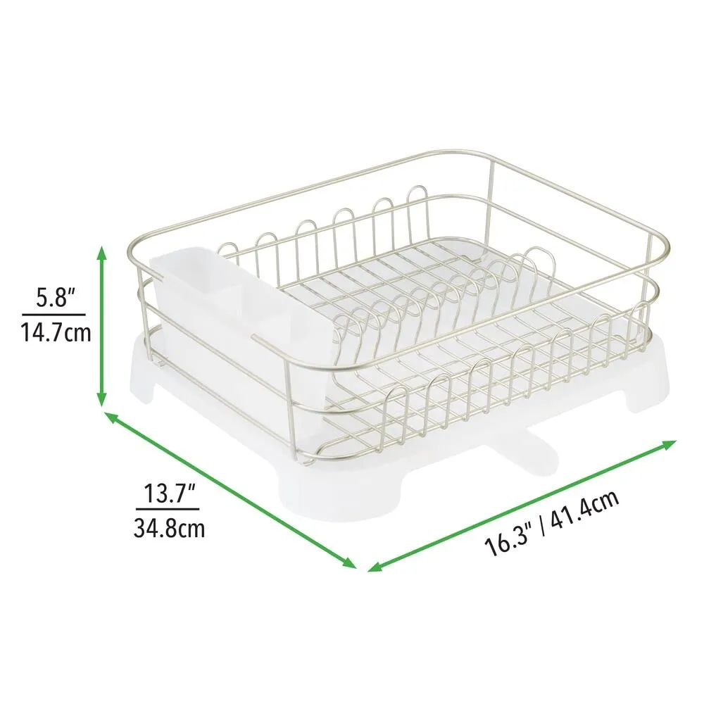 mDesign 3513MDKEU Abtropfkorb mit Besteckkorb satiniert