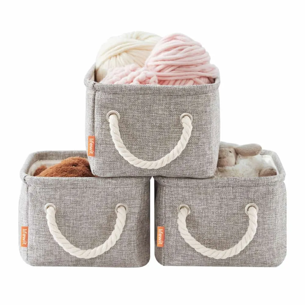 Lifewit Stoff Aufbewahrungskorb Korb mit Griffen 20L