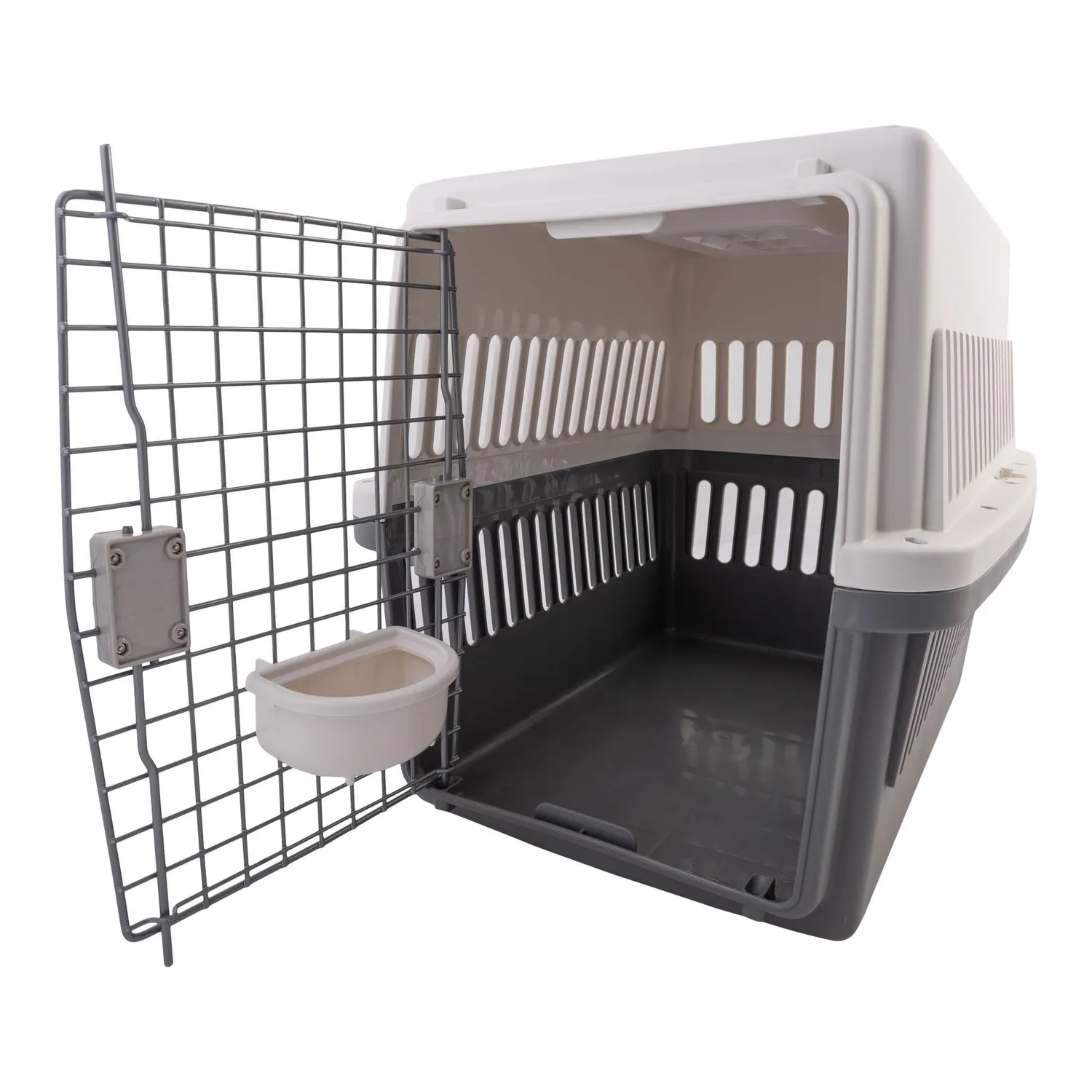 Iris Ohyama ATC-670 Transportbox Hund Katze grau 2-Türen