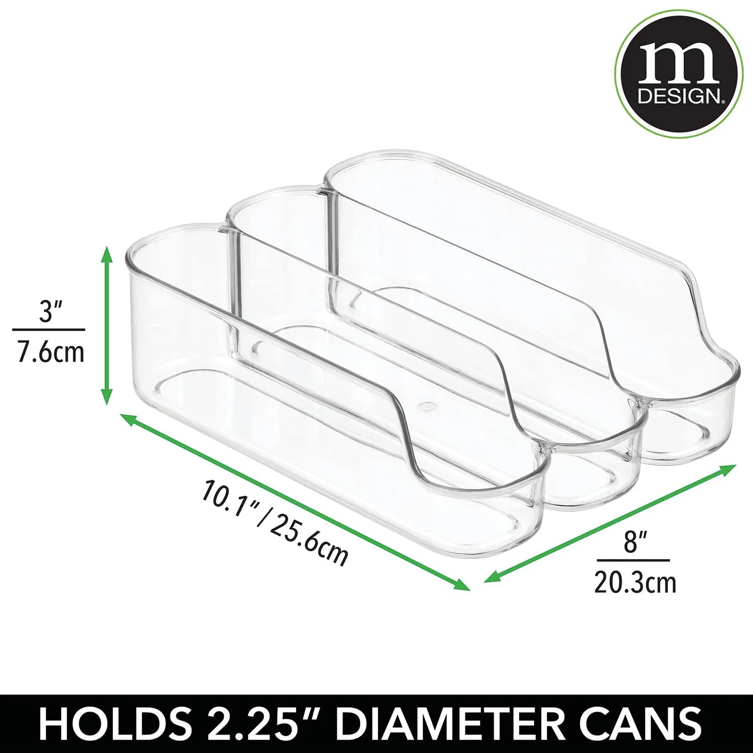 mDesign Dosenhalter Kühlschrank transparent 3 Fächer