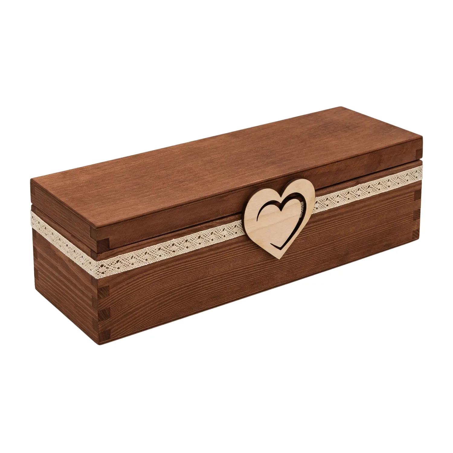 GoodFreshDecor Kartenbox Hochzeit Holz Natur mit Deckel