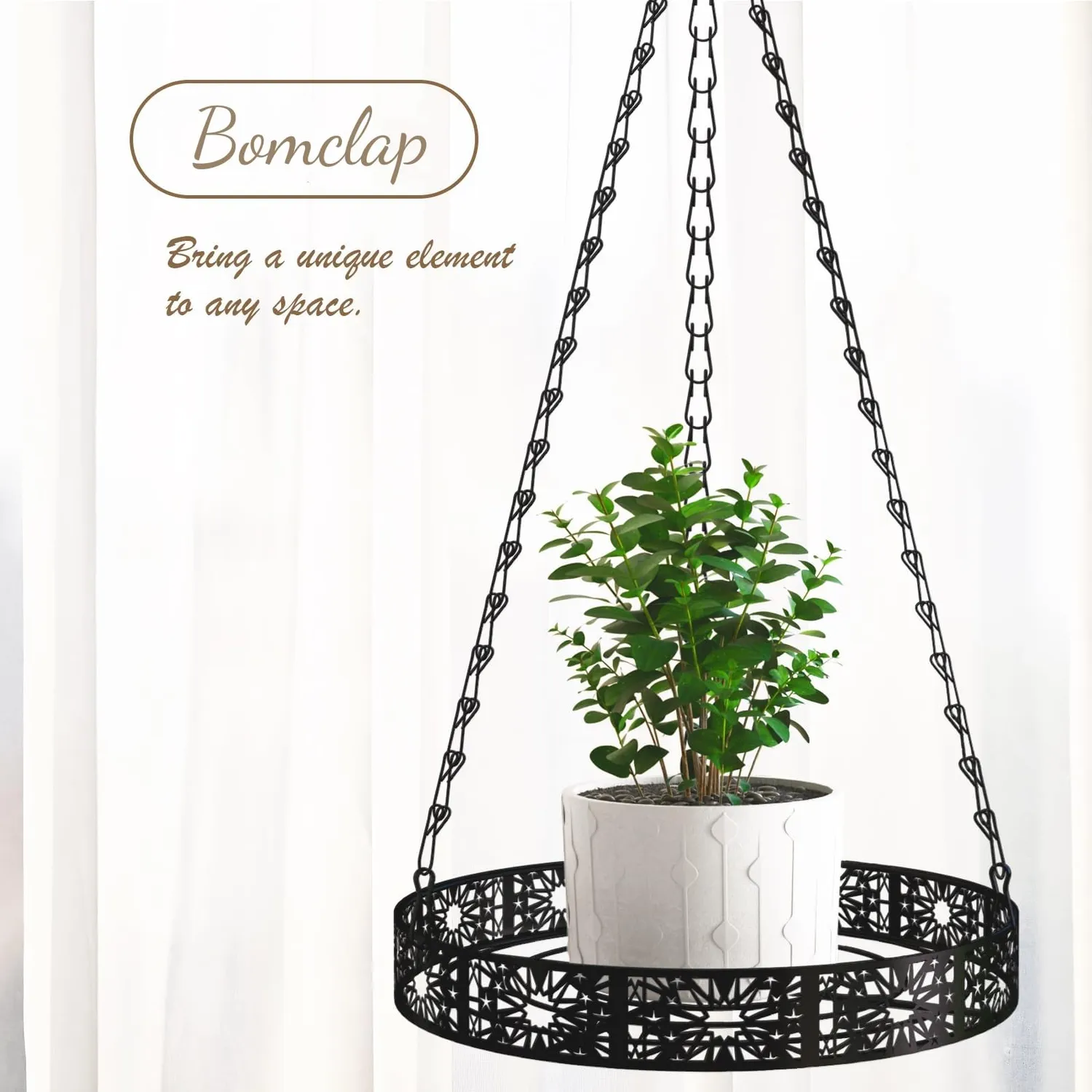BOMCLAP Pflanzenhänger Metall schwarz 2er Pack 30 cm
