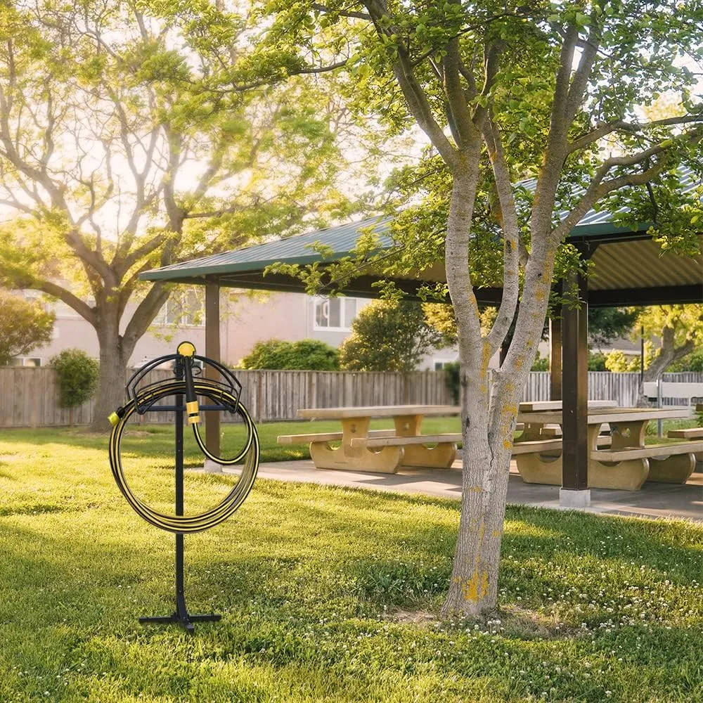 BOMCLAP Gartenschlauchhalter freistehend Metall schwarz Ablage