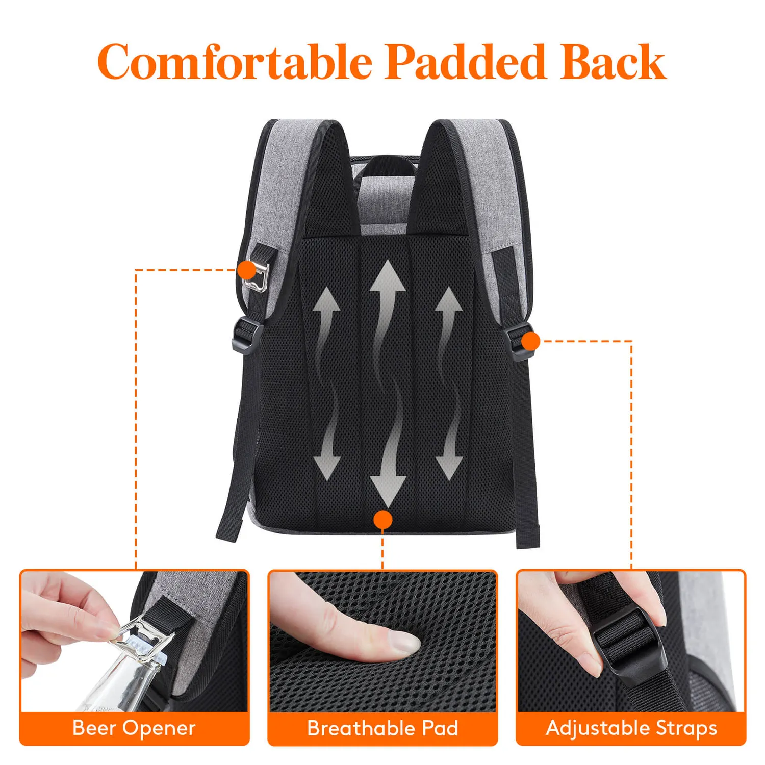 Lifewit Kühlrucksack 26L schwarz für Picknick