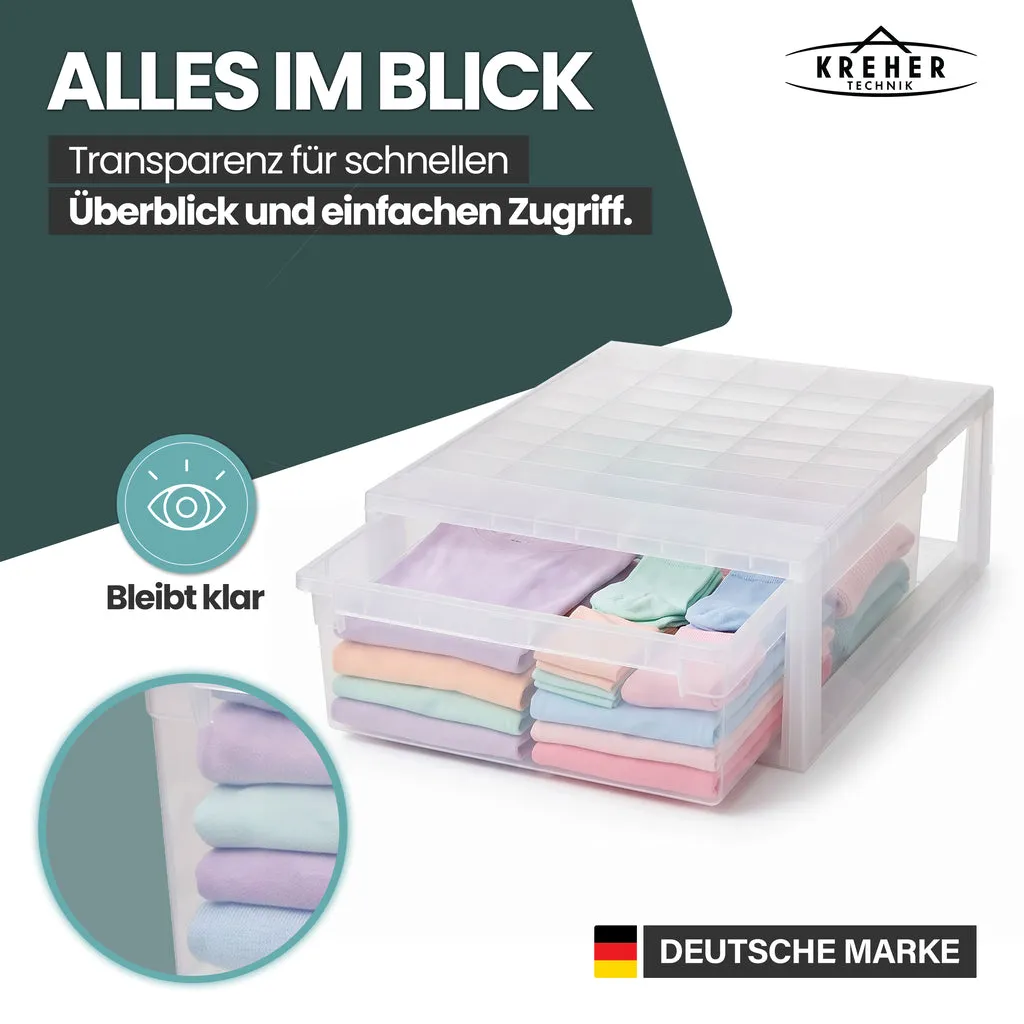 Kreher Schubladenbox 52 XL 22 Liter 2er Set Transparent