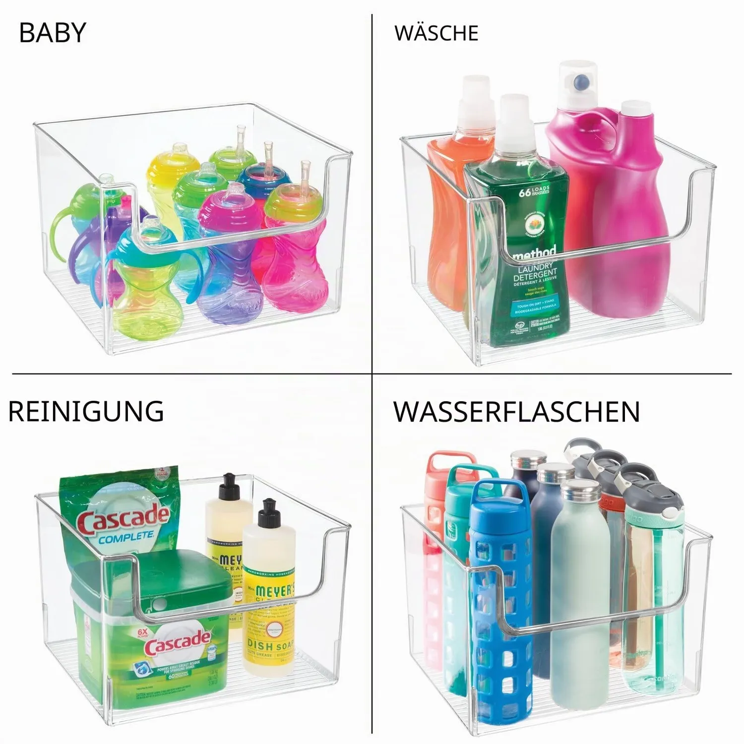 mDesign 02296 Aufbewahrungsbox 4er Set transparent BPA-frei