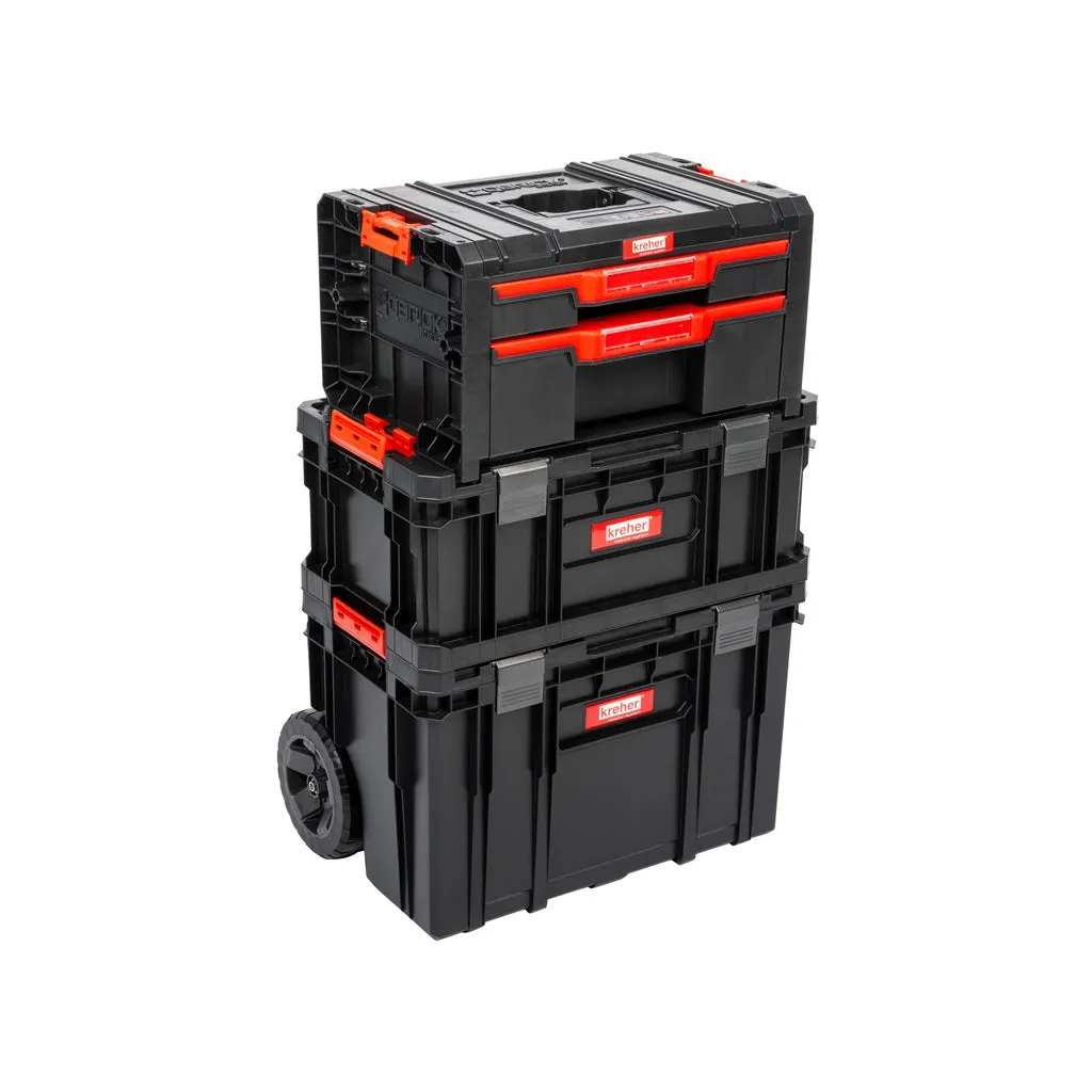 Kreher Q-Brick Two Werkstattwagen 3er Set V6 mit Rollen schwarz